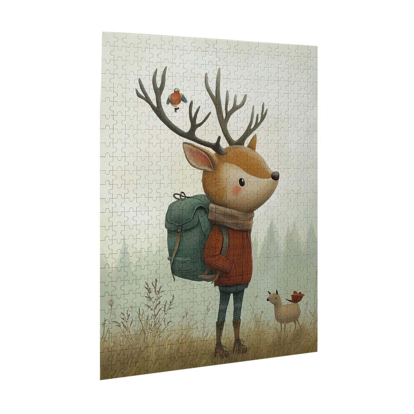 Deer with Antlers Wooden Puzzle | 500 Pieces, Beautiful Illustration Design, Ideal for Family Entertainment and Parent-Child Activities