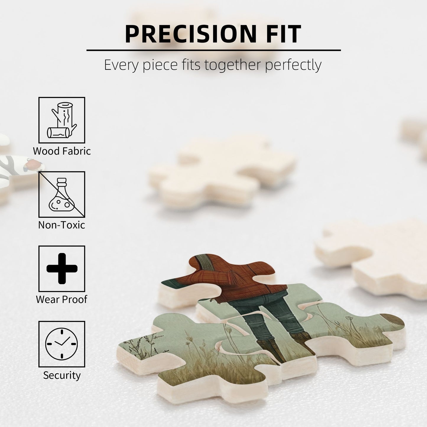 Deer with Antlers Wooden Puzzle | 500 Pieces, Beautiful Illustration Design, Ideal for Family Entertainment and Parent-Child Activities