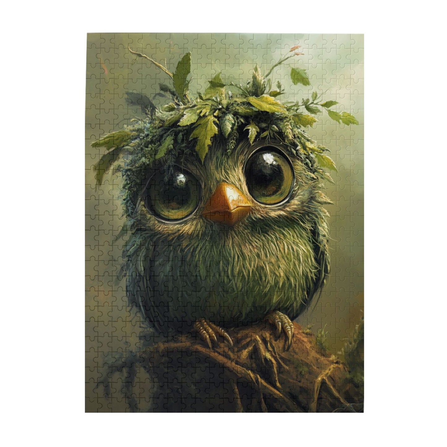 Cute Green Owl Wooden Puzzle | 500 Pieces, High-Quality Illustration, Ideal for Family Entertainment and Parent-Child Interaction