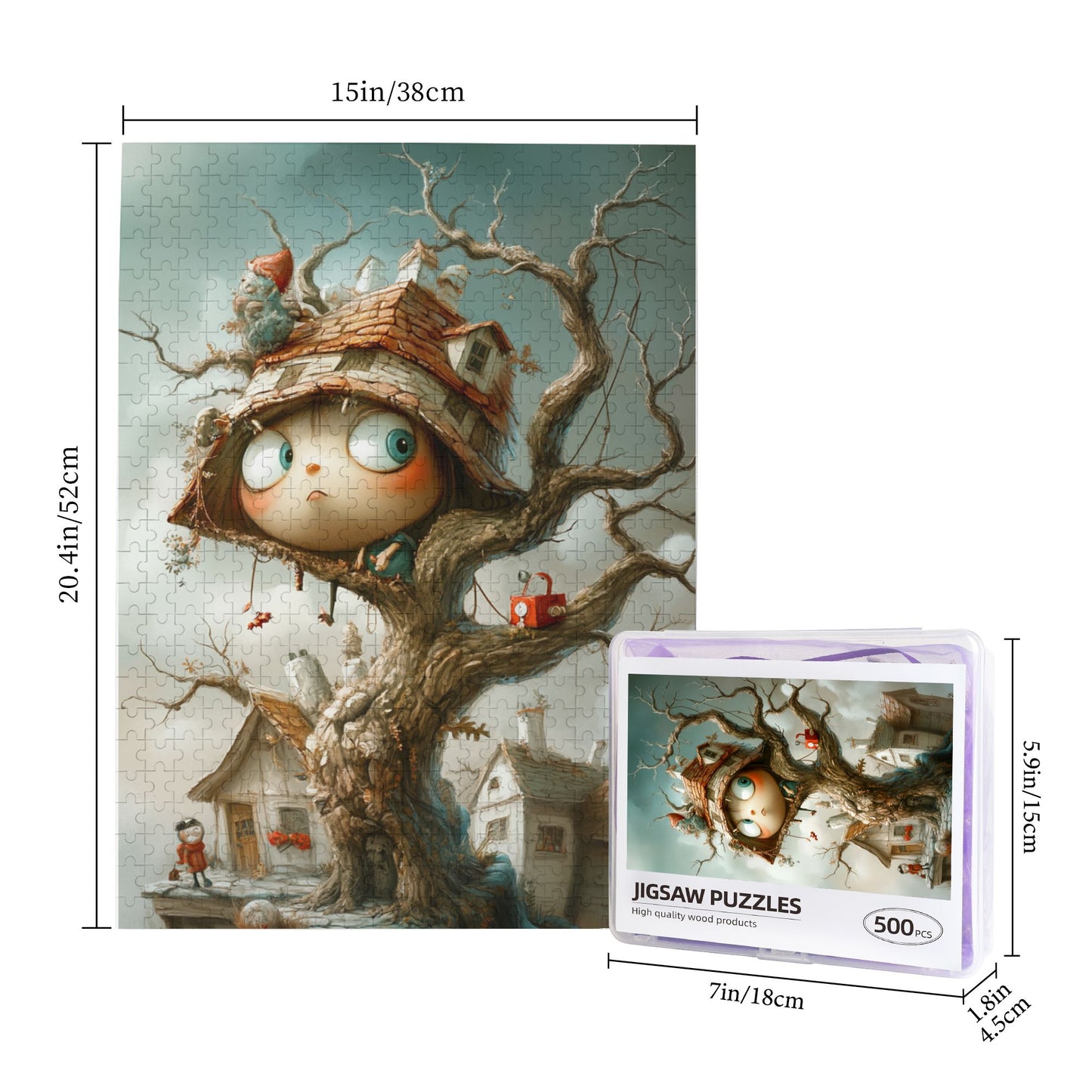 Treehouse Girl Wooden Puzzle | 500 Pieces, High-Quality Illustration, Ideal for Family Entertainment and Parent-Child Interaction