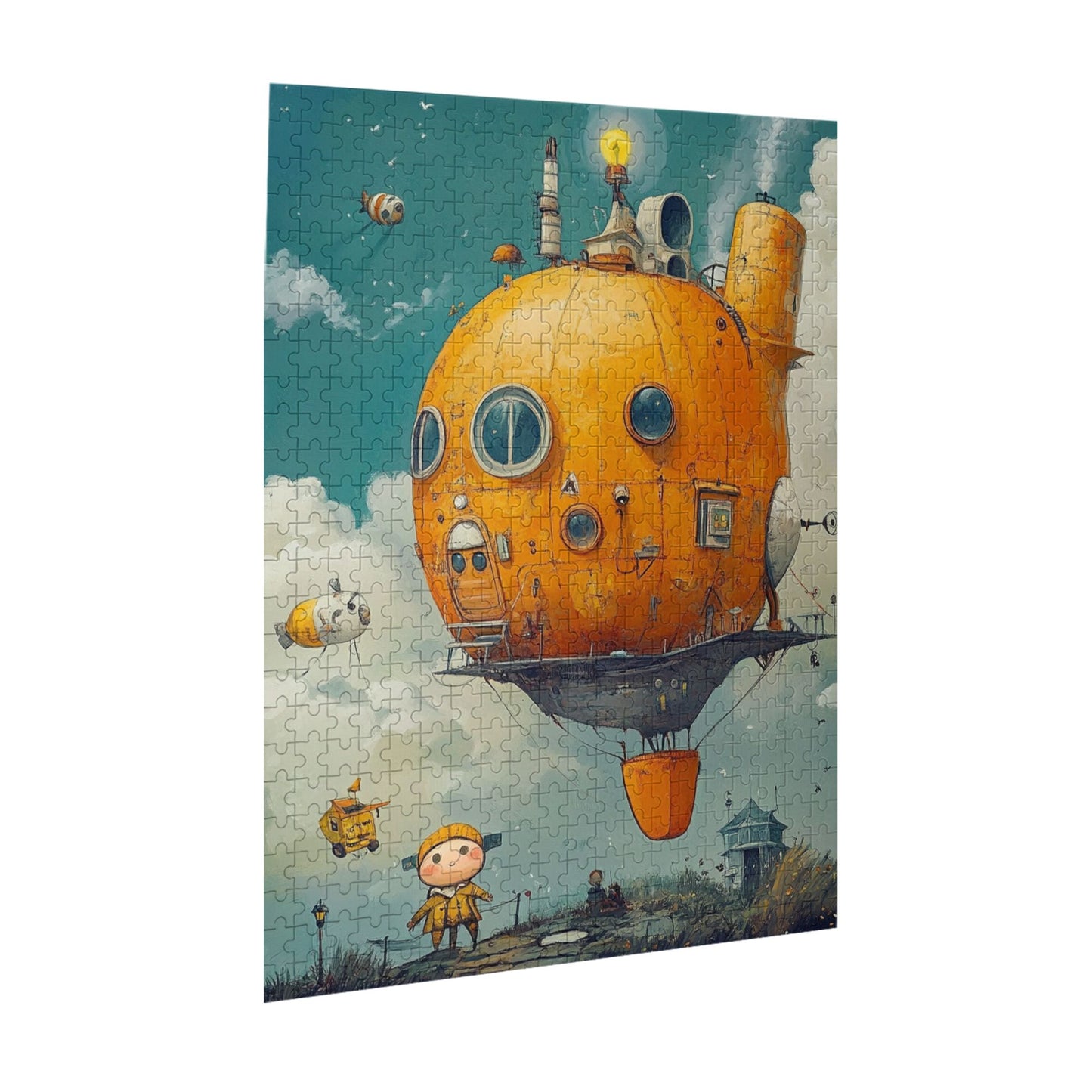 Flying Bubble House Wooden Puzzle | 500 Pieces, Creative Illustration, Ideal for Family Interactive Puzzle Game