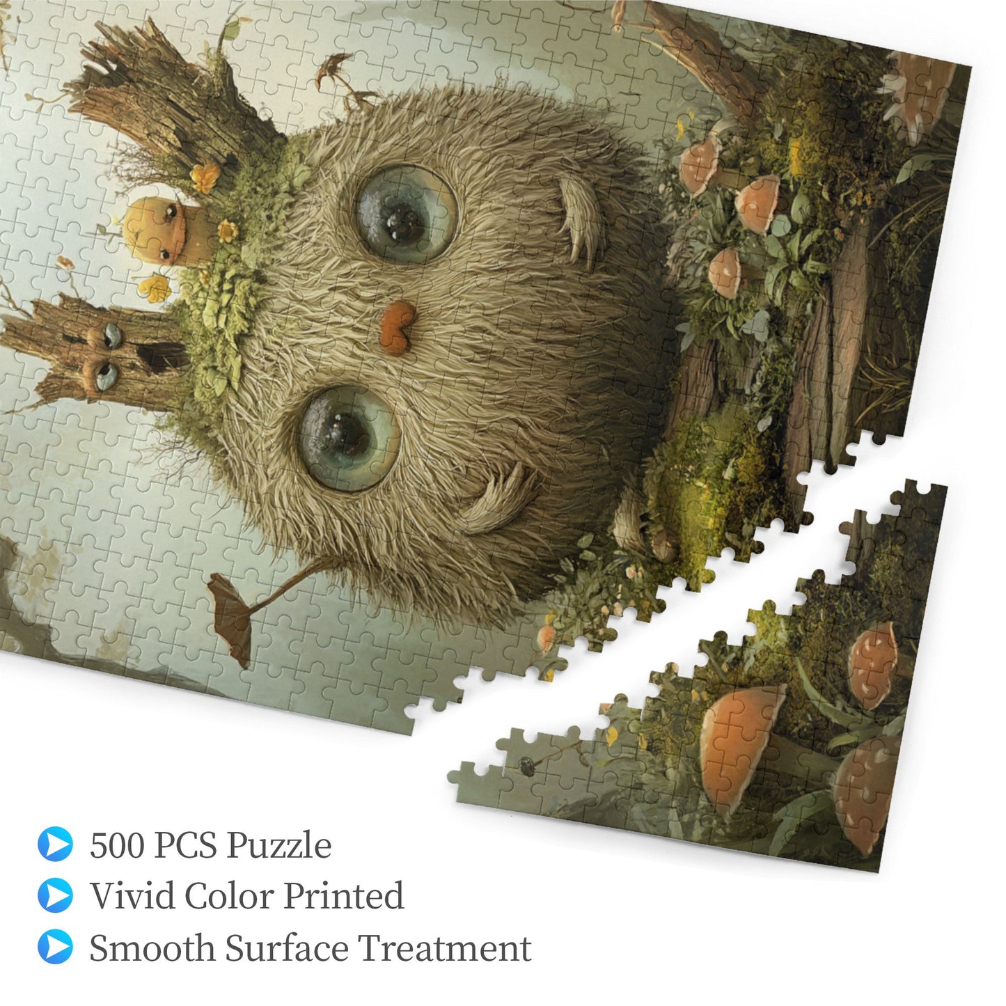 Fantasy Forest Fluffy Bird Puzzle | 500 Pieces Wooden Puzzle, Perfect for Family Entertainment