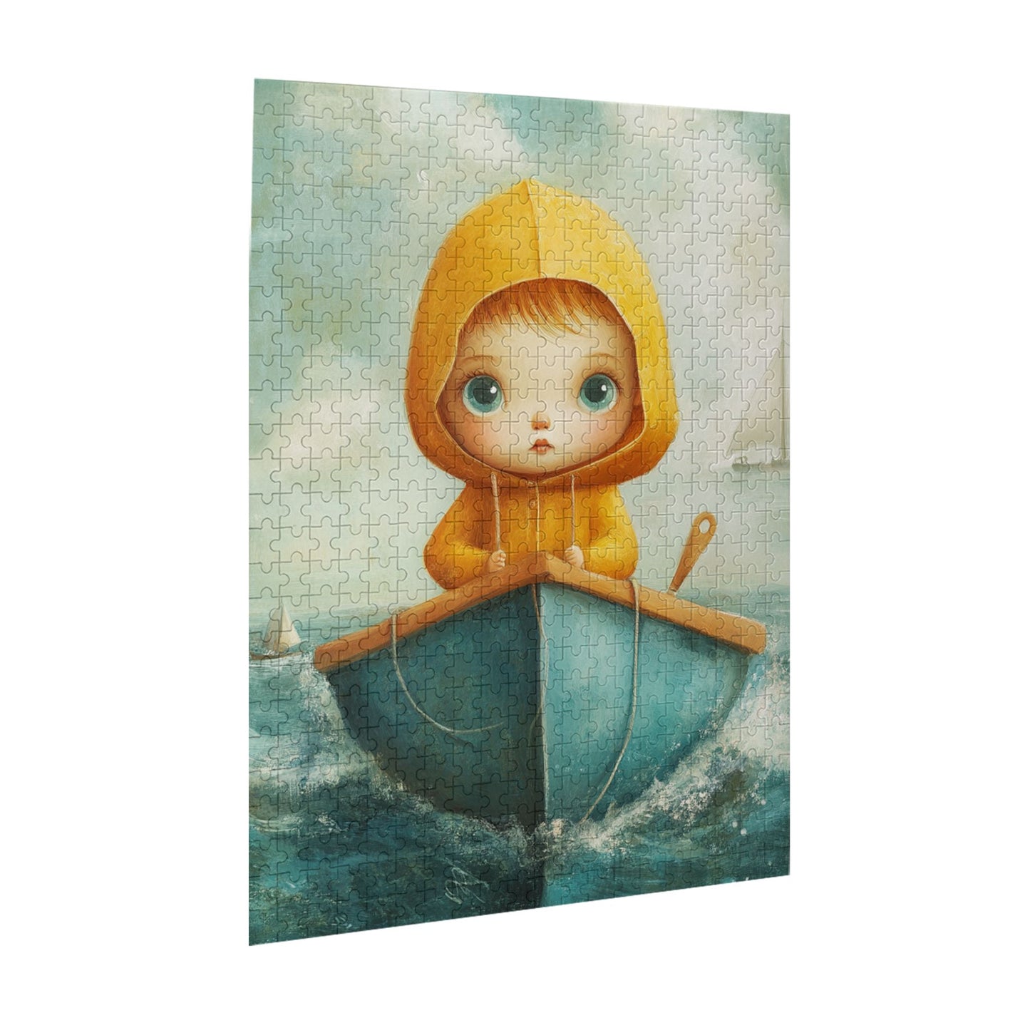 Yellow Raincoat Girl Puzzle | 500 Pieces Wooden Puzzle, Perfect for Family Entertainment