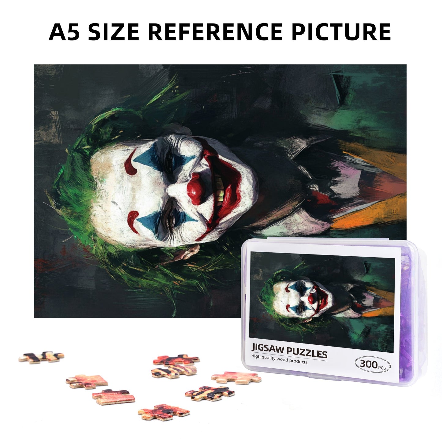 Joker Puzzle | 300 Pieces Wooden Puzzle, Classic Movie Character